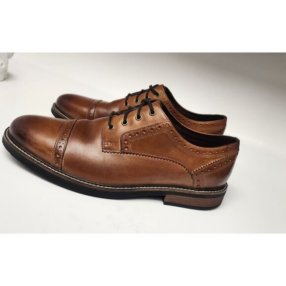 Nunn Bush Men\'s Overland Cap Toe Oxford Tan Nubuck Brown Dress Shoes Size 12M main image 7